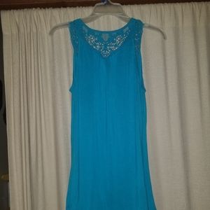 Blue lacy top